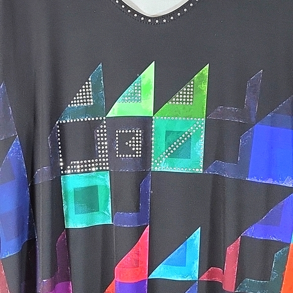 Valentina Signa Multi-colored Abstract Embellished Tunic Size M - Picture 4 of 7